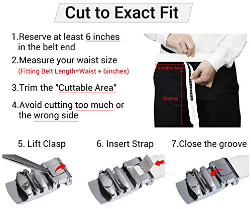 Itiezy Men's Leather Ratchet Dress Belt With Automatic Buckle Sliding Belt For Men In Gift Box #TOP3