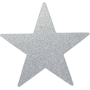 amscan Star Cutouts | Silver | Party Decor | 40 Ct.
