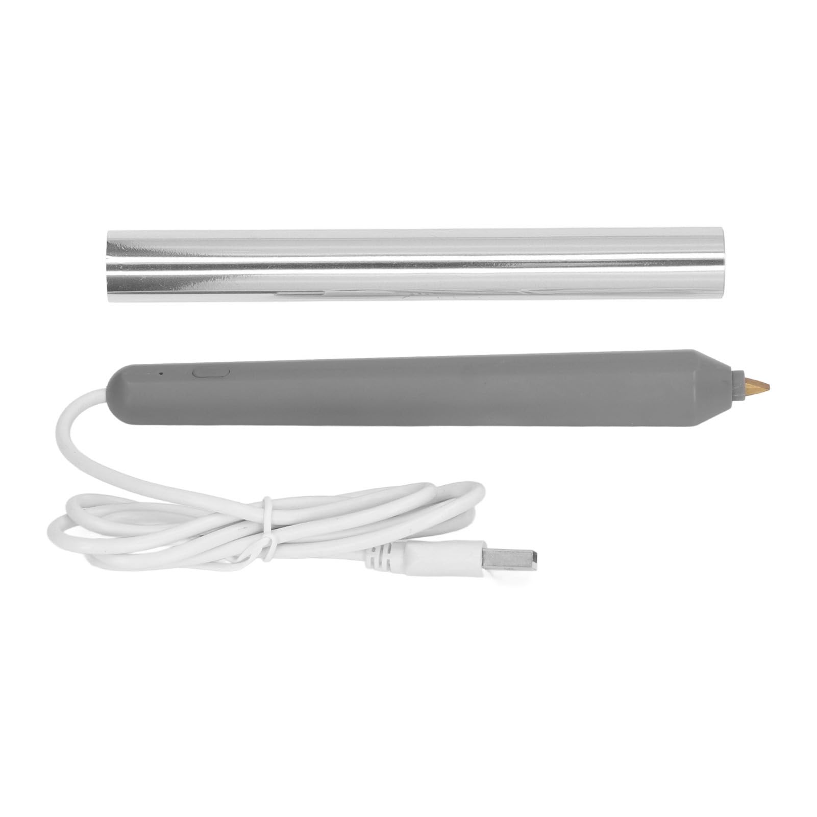 Penna a Lamina Termica Divertimento Fai-da-te Facile da Maneggiare Lamina in ABS per Goffratura Penna a Riscaldamento Rapido per Plastica (Argento)