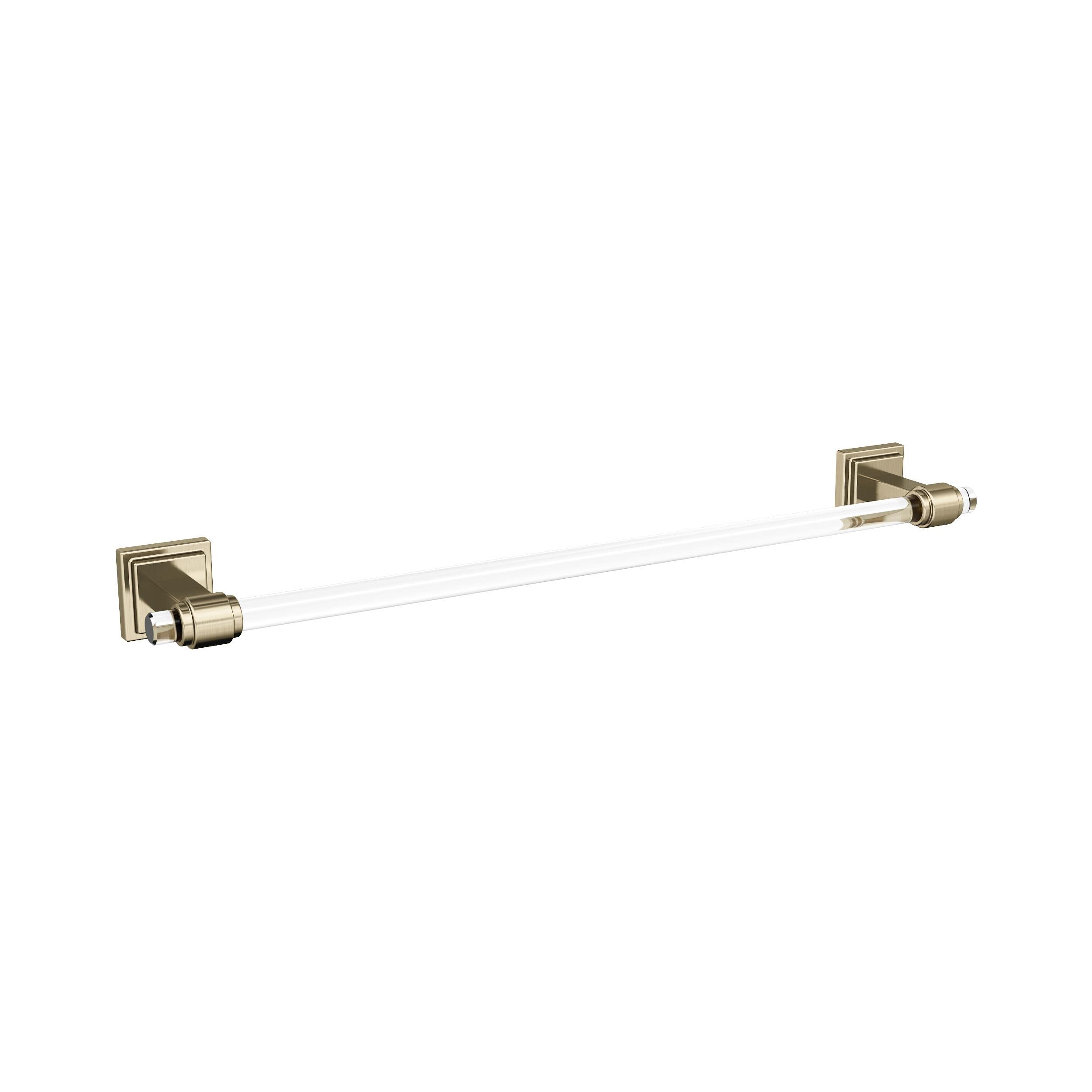 Amerock BH36063CBBZ | Clear/Golden Champagne Towel Bar | 18 in (457 mm) Towel Rack | Glacio | Bathroom Towel Holder | Bathroom Hardware | Bath Accessories
