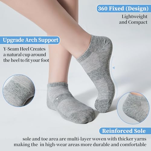 Image of Corlap Women's Ankle Cotton Socks - No Show Low Cut Athletic Running Soft Thin White Socks 6 Pairs