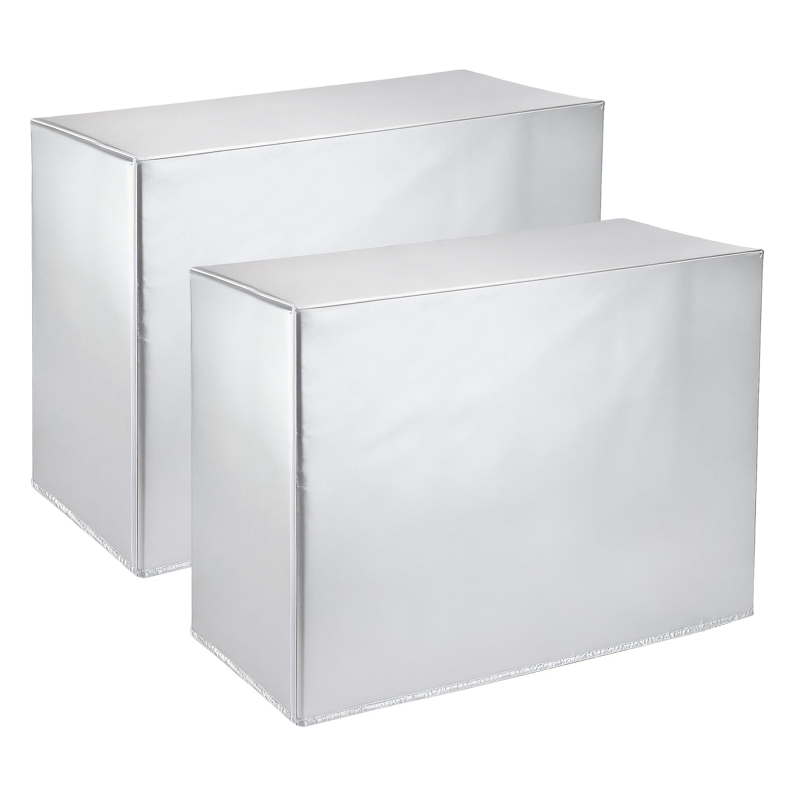PATIKIL 80x30x57cm Air Conditioner Cover, 2 Pcs Coated Polyester Waterproof Dustproof Outdoor AC Outside Unit Cover Condenser Protector for Outdoor AC Unit, Silver โ image 1