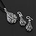 925 Sterling Silver Hand Blown Murano Glass Abstract Black Silver Glitter Waterdrop Dangle Earrings