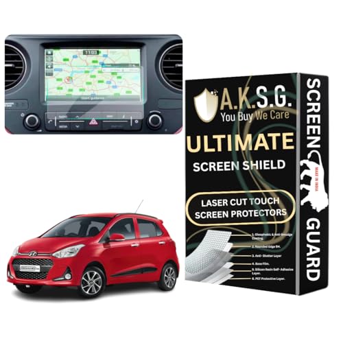 Image of A.K.S.G. Screen Protector Compatible With Hyundai Grand i10 7 Inch [2014-2019] Infotainment Touch Screen system - Clear