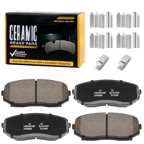 SUPLABEL D1258 Front Ceramic Disc Brake Pad Set Fit For Ford Edge 2010-2011,Lincoln MKX 2010,For Mazda CX-7 2007-2012,CX-9 2007-2023,CX-5 2019-2021 (Grand Touring Reserve),CX-5 2022-2023(2.5 Turbo)