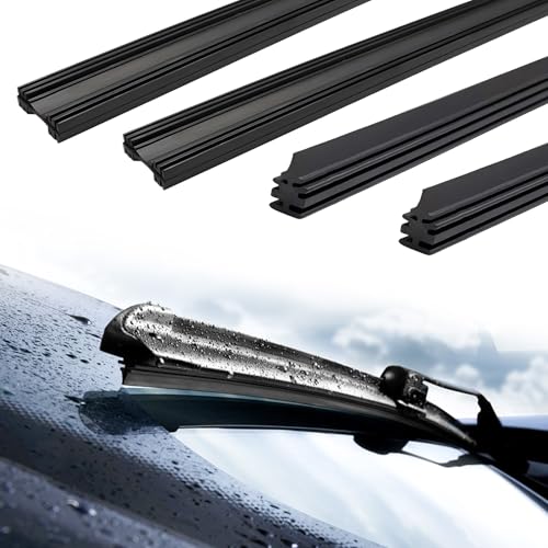 6 Pcs Goma Limpiaparabrisas Universal, 800mm Tiras de Recambio Recargas de Escobilla de Gomas de Limpiaparabrisas de Repuesto para Mayoría de Coches Automóviles (Negro)
