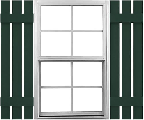 Vista 25 de Mid America - Persiana estándar de vinilo tipo revestimiento exterior de madera de 4 tablones de 14 pulgadas (1 par)