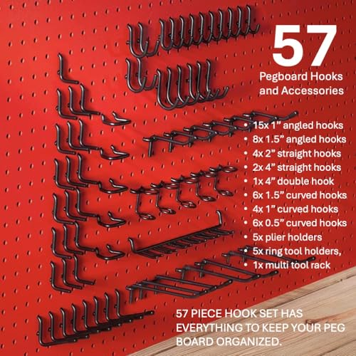 Madd Tools Double D For Double Duty Extra Thick Black 1/4'' Pegboard Hooks For Hanging Tools thumb #1