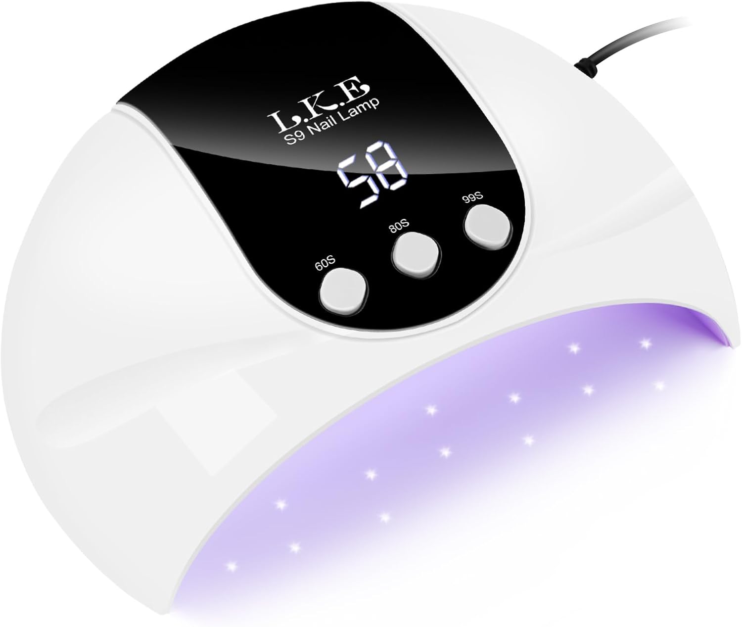 LKE 54W UV LED Nail Lamp, Professional Gel Nail Dryer with Smart Sensor, 3 Timers (60s/80s/99s) & 18 LED Beads for Fast Even Curing, Portable Nail Light for Home Salon Travel
