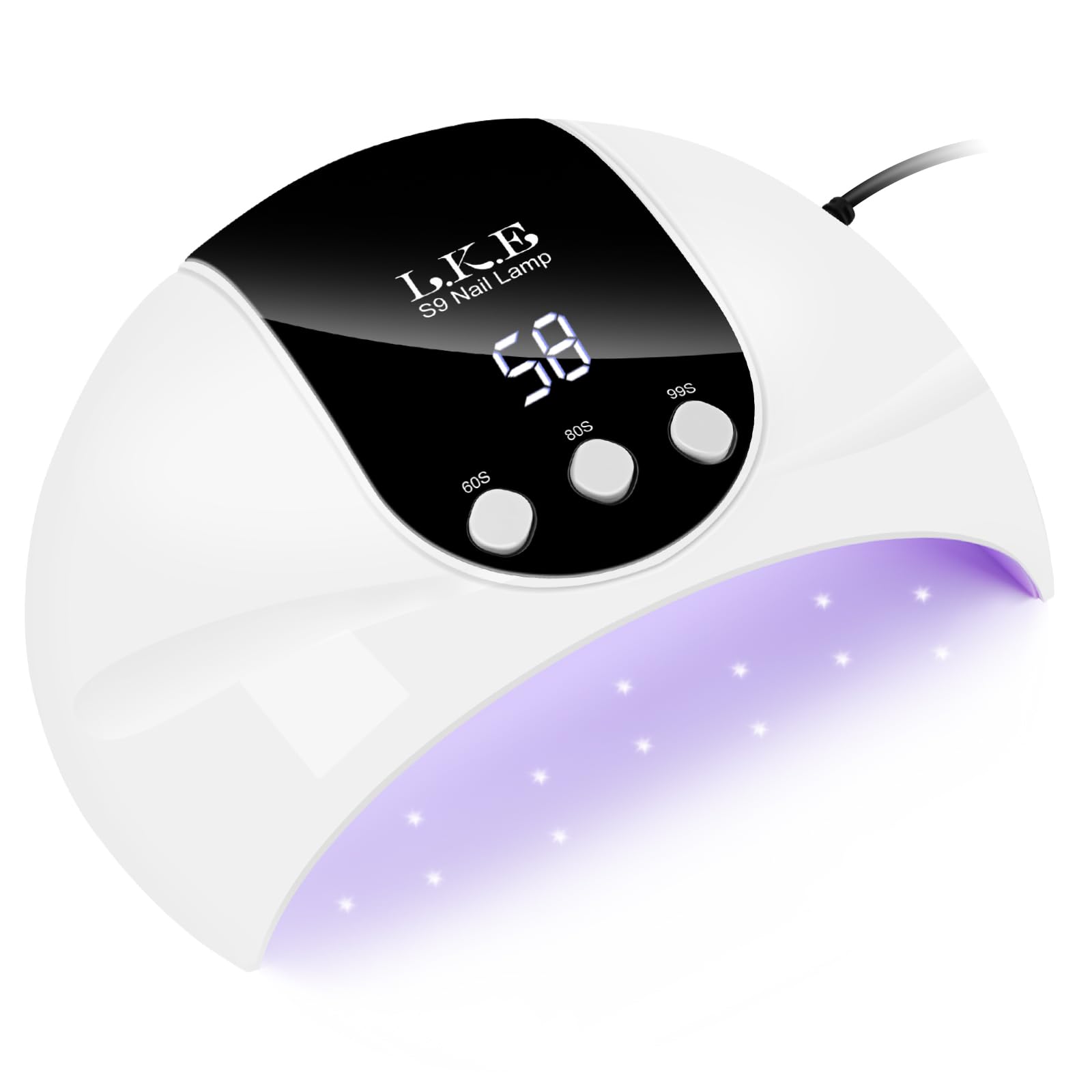 LKE 54W UV LED Nail Lamp, Professional Gel Nail Dryer with Smart Sensor, 3 Timers (60s/80s/99s) & 18 LED Beads for Fast Even Curing, Portable Nail Light for Home Salon Travel Pink
