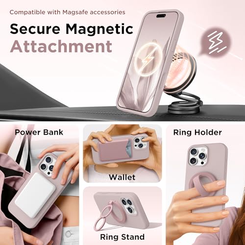 Image of GolbinBox Magnetic for iPhone 16 Pro Case, Silicone Cover, Light Taro