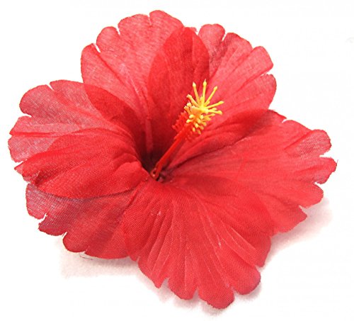 Classic Red Tropical Hibiscus Flower Hair Clip