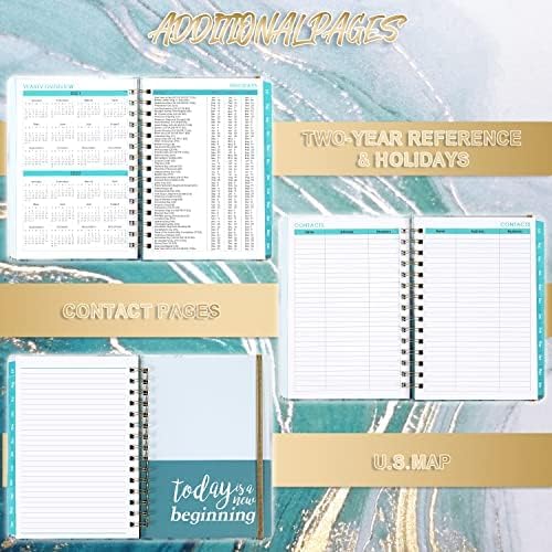 2023 Planner - 3-Tier Down Weekly & Monthly Planner Notepad, 9'' x 5'', JAN 2023 - DEC 2023, Appointment Book, 60 Minutes Intervals, Monthly Tabs, Faux Soft Leather, Spiral Bound, Julian Dates, Holidays