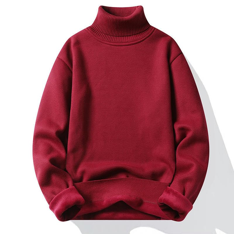 Pull ajusté homme col haut finitions premium doublure chaude
