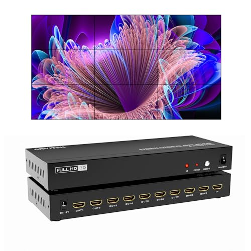 Image of 4K HDMI Video Wall Controller 3x3, Video TV Wall Splicing Processor Splicer w /Remote, Up to 9 TV Screens Into 1 Wall Display, 13 Splicing Modes, Plug & Play