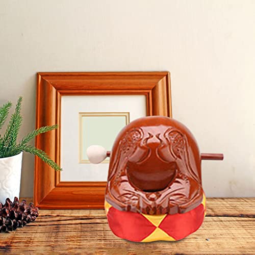 Wooden Fish Buddhist Ornaments Wooden Instrument Mallet Temple Block Drum Percussion Zen Drum For Home Office Desktop Decor Decoration, A #TOP5