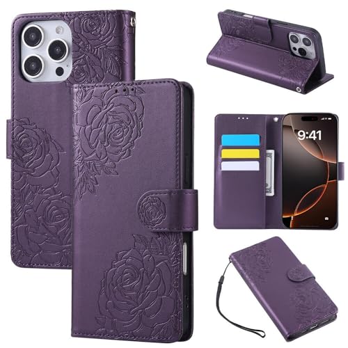Coque Google Pixel 10 Pro XL rabat magnétique étui cuir violet fleur