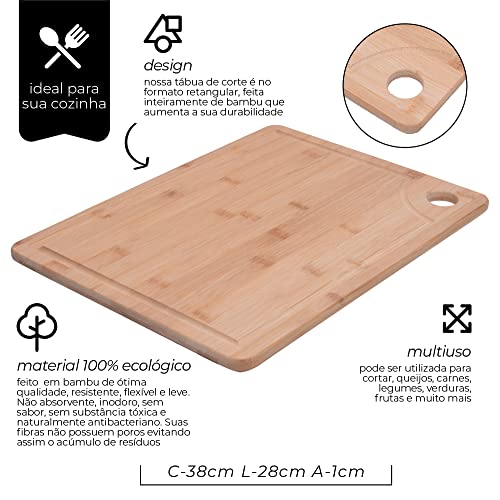 Tábua de Corte de Bambu 38X28CM