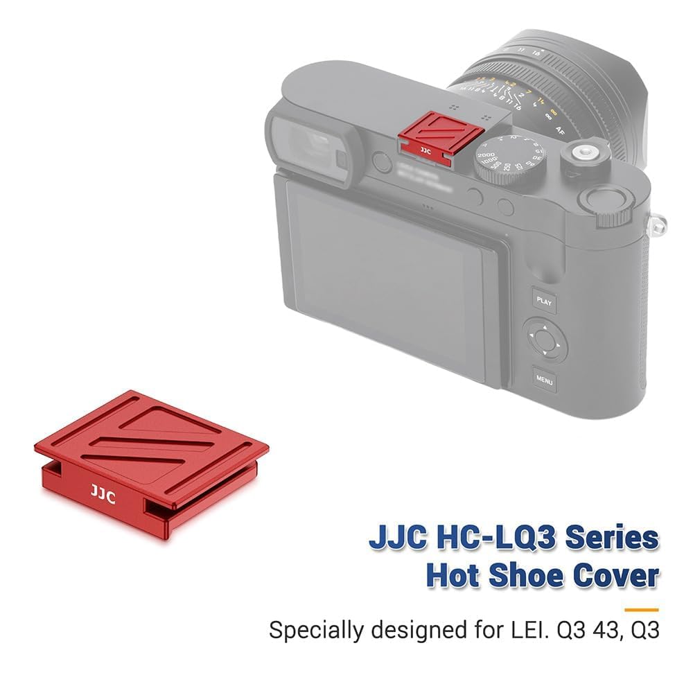 JJC Metal Hot Shoe Cover Cap kompatybilny z aparatem cyfrowym Leica Q3, Q3 43, Q2 konstrukcja pełnego pokrycia, anty-zadrapania, pyłoodporność i plamy (czerwony)