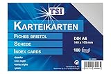 DIN A6 TSI Karteikarten DIN A6, 100-er Packung, blanko, weiß