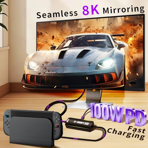 Guermok USB-C a AR Adapter 8K@30Hz 4K@144Hz 1080P@240Hz miniatura 5