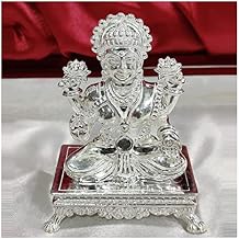 Goddess Laxmi Idol in Pure 925 Silver / Goddess Lakshmi Statue in Silver Hindu Religion God Sculpture 1.00 INCH 18 Grams