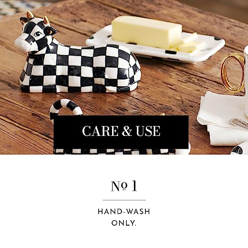 Mackenzie-Childs Cow Creamery Butter Dish, Ceramic Serving Dish With Lid For Butter #TOP4