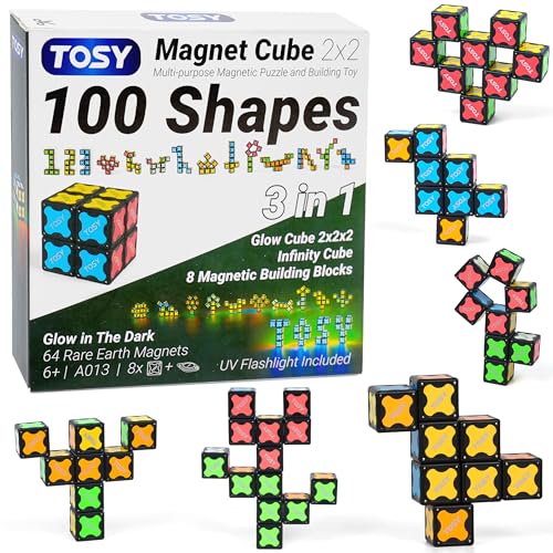 TOSY Magnet Cube 2x2-8 Blocks, 2in1 Toy: 2x2x...