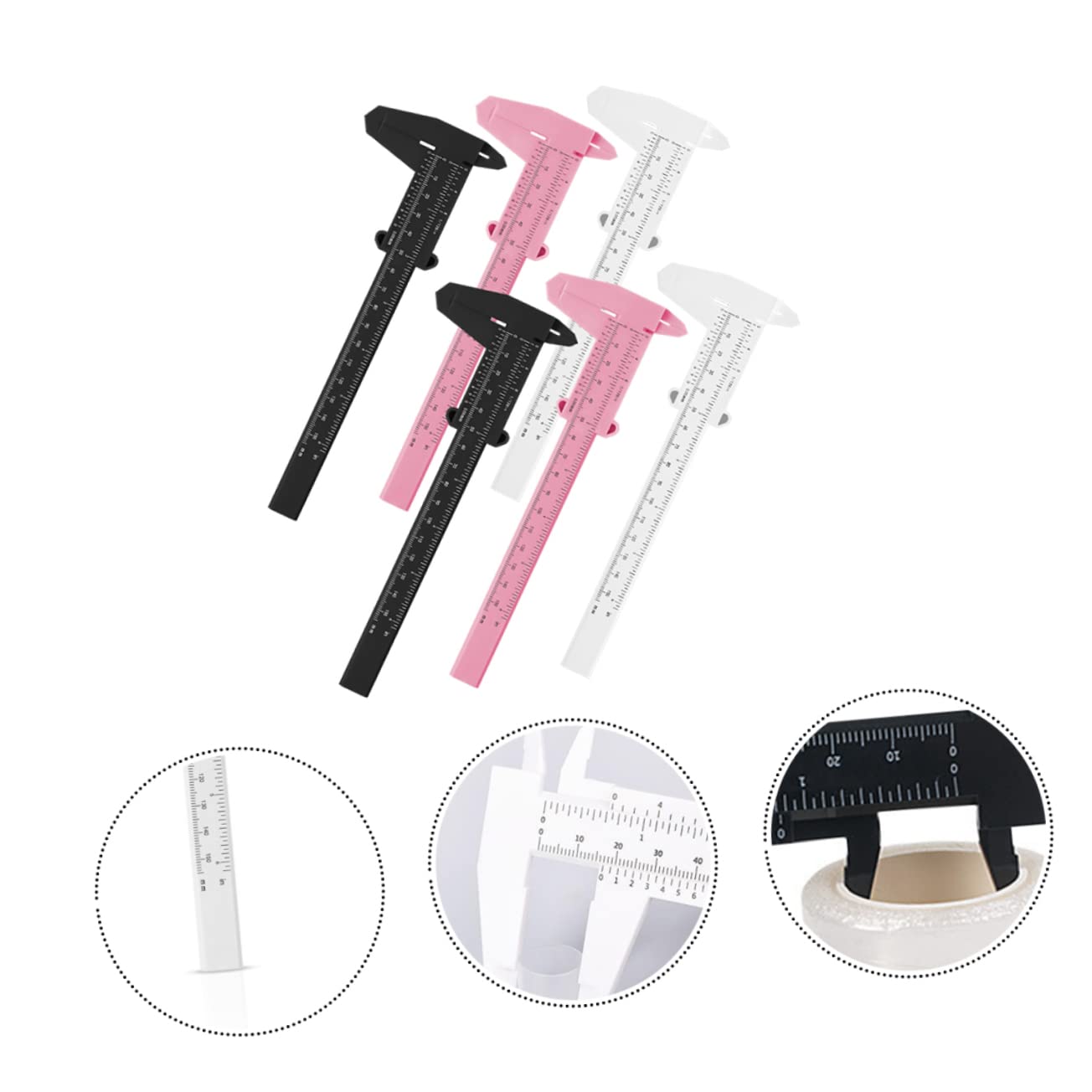 CALLARON Eyebrow Ruler 6-Piece Set Adjustable Eyebrow Measuring Tool Portable Calipers for Microblading