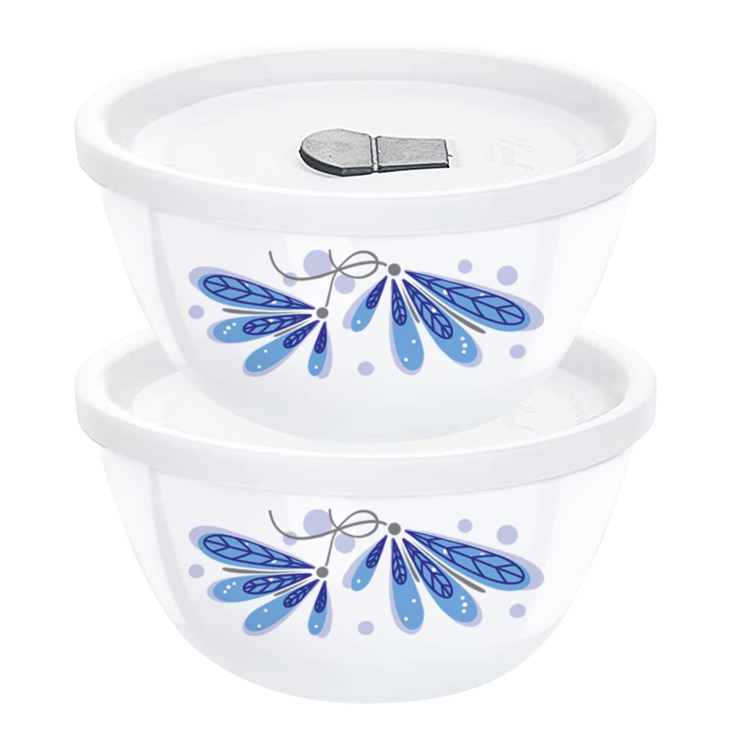 Larah By Borosil Twilight Mixing & Serving Bowl Set of 2 with Lid (500 ml, 750 ml), Microwave Safe, White (B097F2BJ9Y) Amazon Price History, Amazon Price Tracker