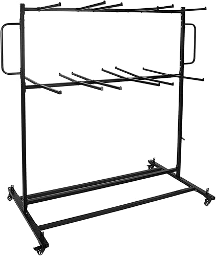 Estante plegable para silla, estante con ruedas giratorias para guardar 84 sillas o 12 mesas, silla plegable y carrito de mesa con ruedas