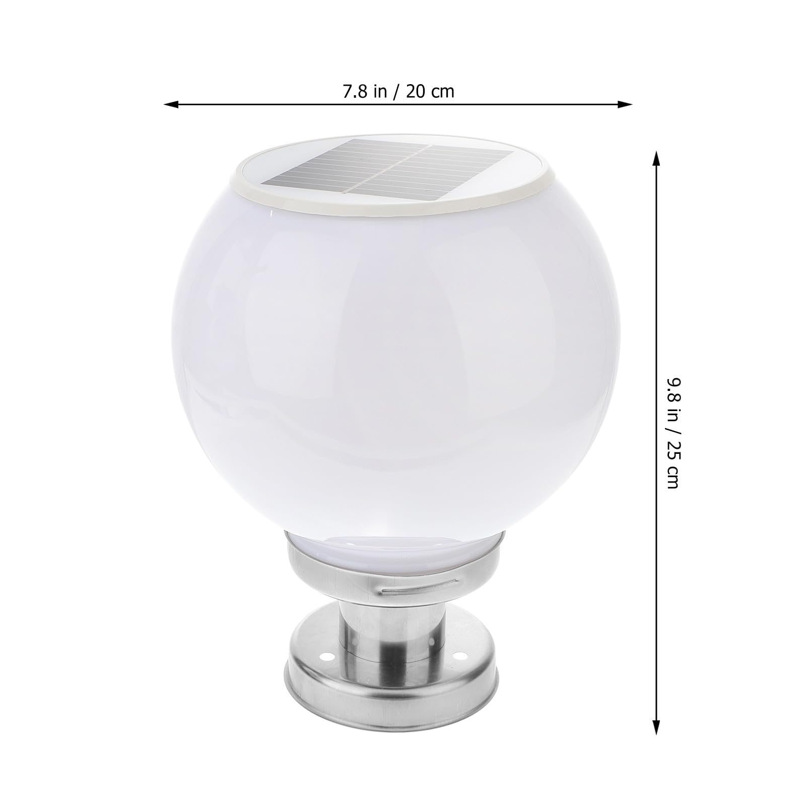 Toddmomy Bola Solar Exterior Jardin Iluminación y Carga Solar para Postes de Acero Inoxidable en Terrazas y Jardines Color Aleatorio