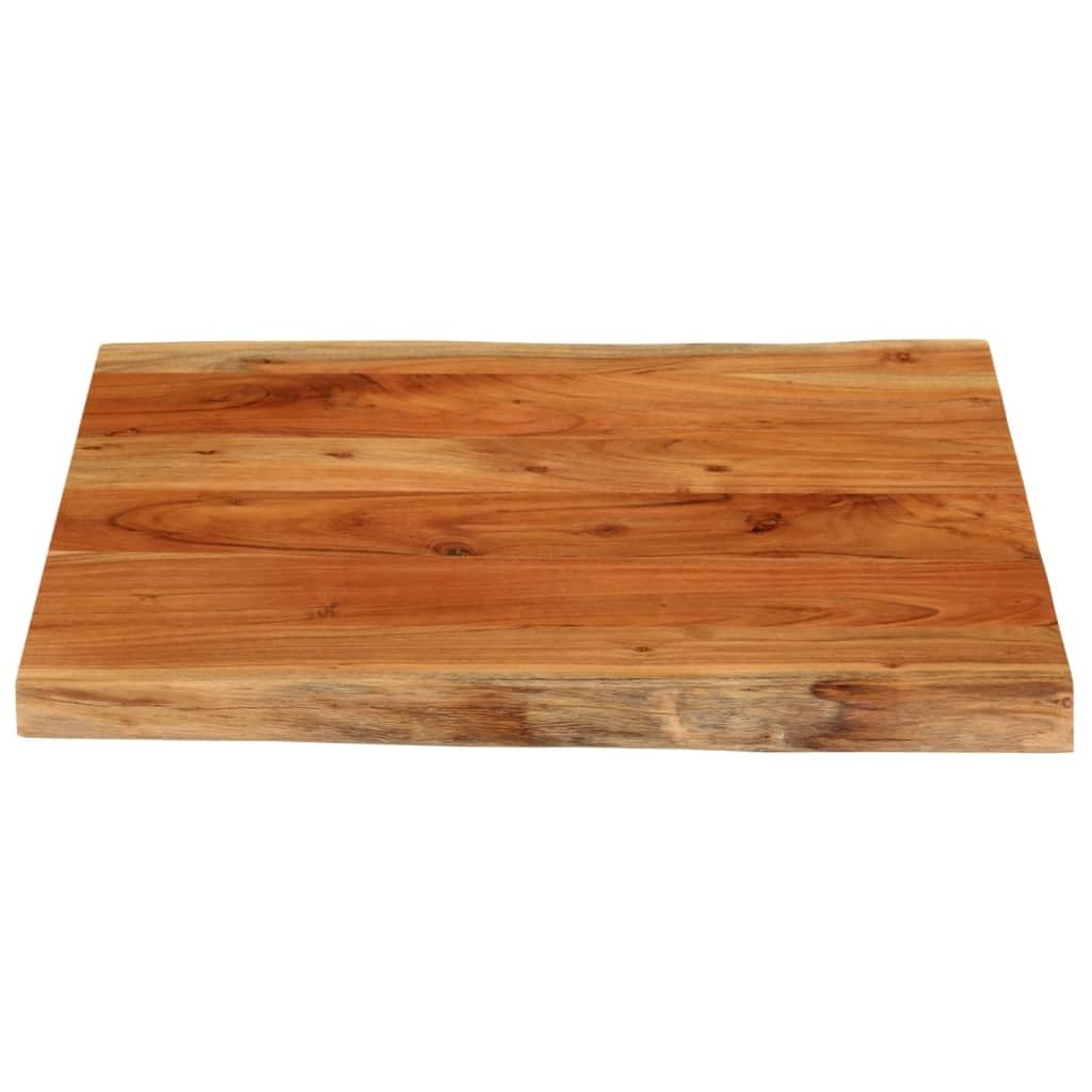 Piano da tavolo, 60 x 60 x 3,8 cm, in legno massiccio di acacia, con bordo naturale, per sala da pranzo, soggiorno, giardino, ufficio, progetti di bricolage, superficie robusta per fai da te
