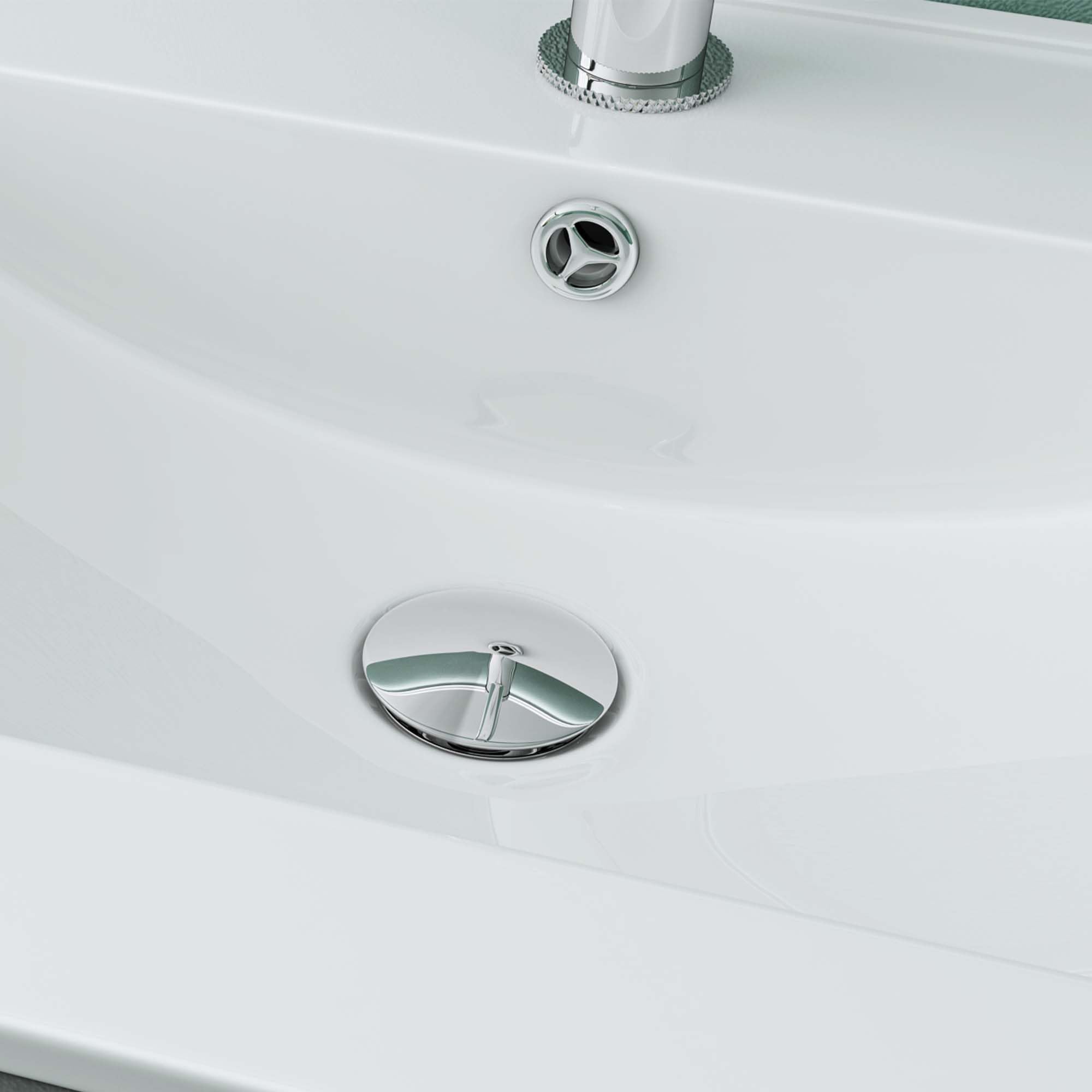 Mai & Mai Waschbecken Einbauwaschbecken Waschtisch Weiß glänzend aus Keramik 101x47x18cm inkl. Nano-Beschichtung Rechteckig Brüssel912