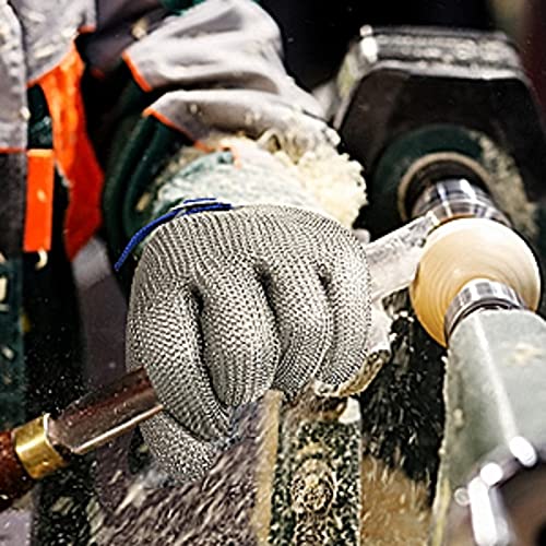 Foto von OKAWADACH Schnittfeste Handschuhe Level 5 Schutz Schnittschutzhandschuhe Küche Arbeitshandschuhe Kettenhandschuh Metzger Handschuh Austernhandschuh für Küche, Schnitzhandschuh für Holzschnitzen(Lx1)