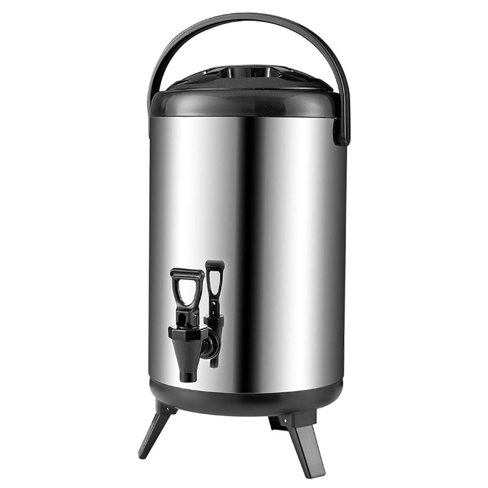 MYUYEE Stainless Steel Insulated Beverage Coffee Dispenser 12L/3.1 Gallon Party Insulated Thermal Hot And Cold Beverage Dispenser,Stainless Steel Bucket (Silver)
