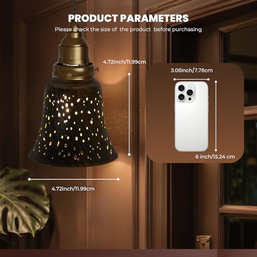Image of Ceiling Fan Light Covers, 4 Pack Bronze-Gold Pendant with 1-5 /8 inch Fitter, ALUCSET 4.72 inch Height and 4-3 /4 inch Diameter, Metal Bell Shaped Cover for Chandelier Pendant Light Wall