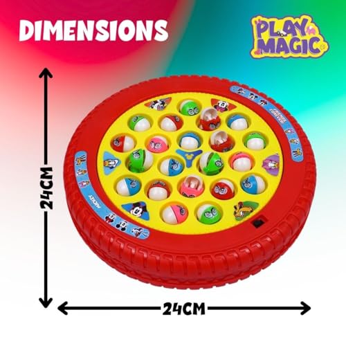 Image of PlayMagic Fishing Game Mickey Play Set|Magnetic Fishing Game Toys|Rotating Board Game with Music|Includes 21 Fish and 4 Fishing Poles|Party Game Toys for Kids Age 3 4 5 6 7 and Up|Made in India