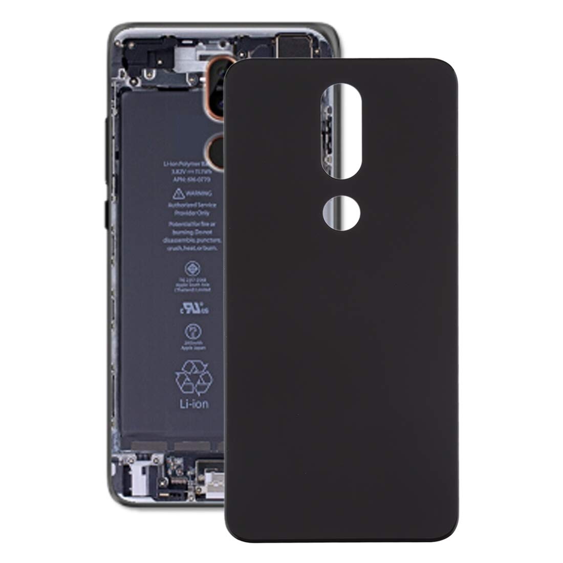 Lucia's Pick Battery Back Cover for Nokia 7.1 / TA-1100 TA-1096 TA-1095 TA-1085 TA-1097 (Black) (Color : Black)