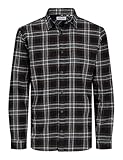 Type de corps : junior JACK&JONES JUNIOR JJJOSHUA Fall Flannel Shirt LS JNR Chemise, Black/Checks:Checks, 140 Garçon