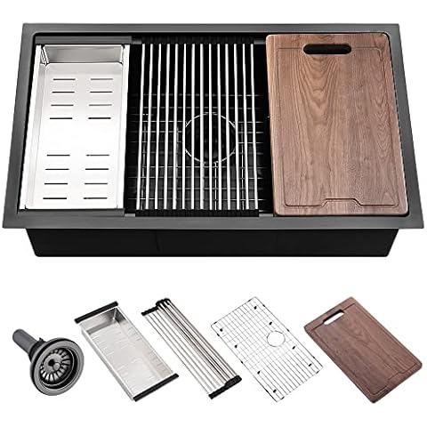 Hovheir 33 Inch Black Undermount Sink Cover