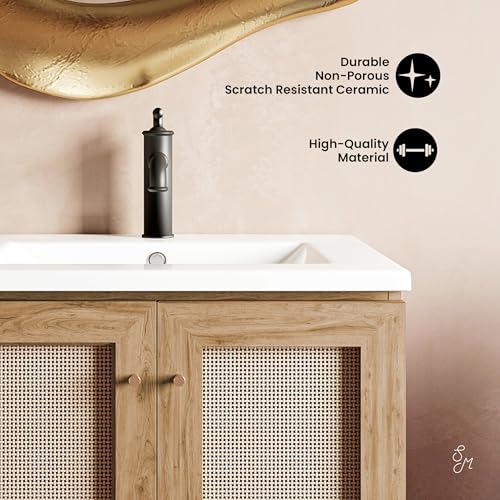 Image of Classe 24 inch Bathroom Vanity in Oak Bath Sink Cabinet Sink Included
