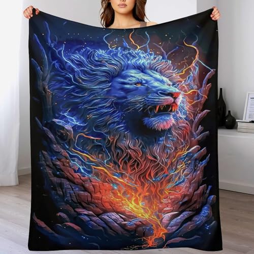 Couverture en lion flannel haut de gamme grand plaid lit et canapé