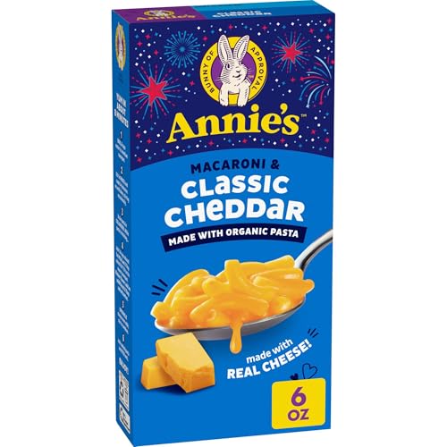 Annie's Macaroni and Classic Cheddar with Organic Pasta, Made with Real Cheese, Dinner Side or...
