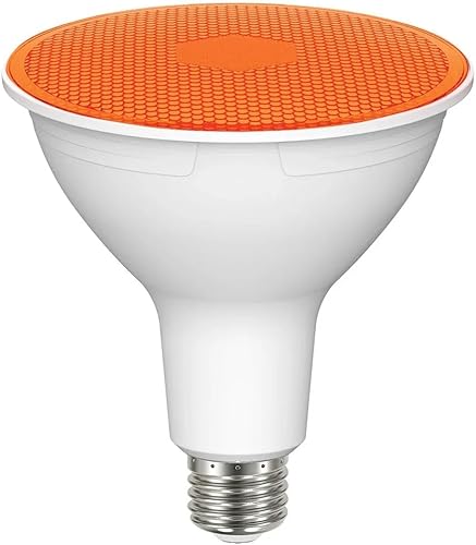 Satco S29483 - Bombilla LED Par38 de 11,5 W, 120 voltios, ámbar, ángulo de haz de 90 grados, base media E26, regulable (6 bombillas LED)