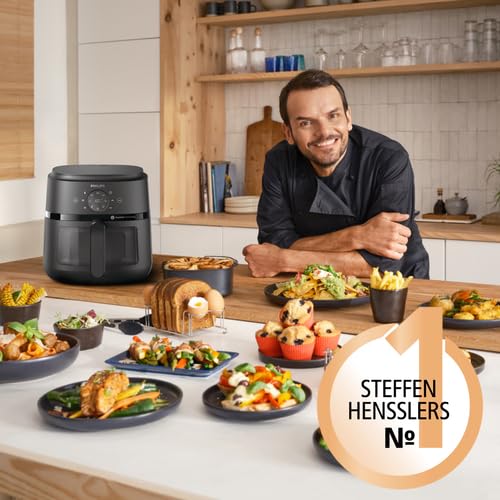 Philips Airfryer 2000 Serie – 13 Zubereitungsmöglichkeiten, 6,2l Fassungsvermögen, kompaktes Design mit Kochfenster, RapidAir-Technologie, 90% weniger Fett, leicht zu reinigen (NA230/00) – Bild 3