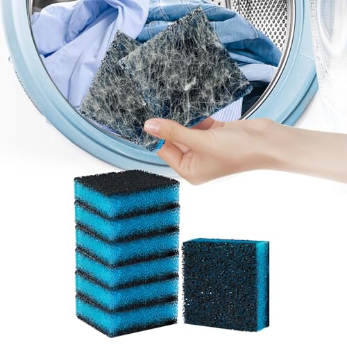 Washing Machine Pet Hair Remover - Lint and Fur Collector for Laundry, Removes Dog Cat Hair from Fabric Clothes, Dryer Sheets Alternative (6PCS)