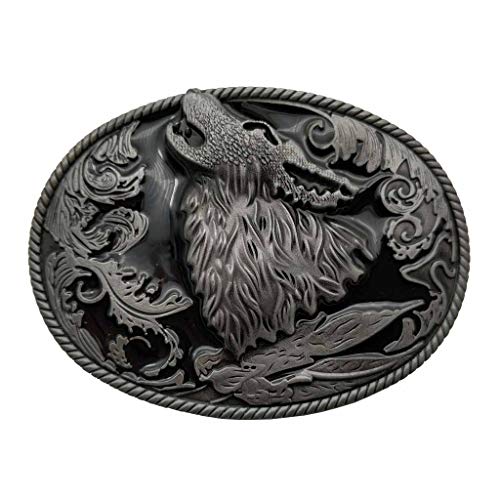 Hebilla de cinturón Howling Wolf accesorio vaquero coyote brocado cowboy de metal resistente