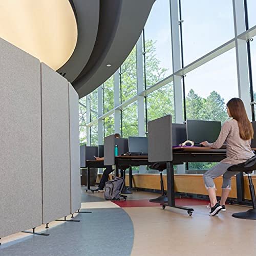 Stand Up Desk Store Refocus Freestanding Noise Reducing Acoustic Room Wall Divider Office Partition (Cool Grey, 72" X 66" , Zippered 3-Pack) #TOP3