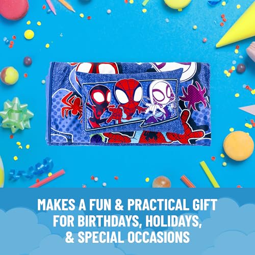 Image of Jay Franco Kids Slumber Bag and Pillow - 54 x 27 Inch Comfy Indoor Sleeping Bag for School and Sleepovers, 2 Piece Set, Blue - Spidey & His Amazing Friends